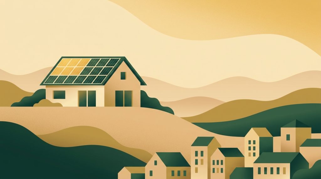 Einfamilienhaus mit Photovoltaik-Anlage im hügeligen Umland des Kreises Euskirchen